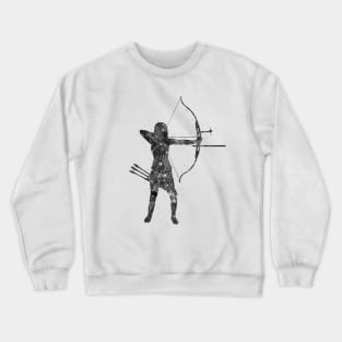 Archery girl black and white Crewneck Sweatshirt